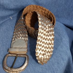 Bebe | Leather woven Gold vintage belt